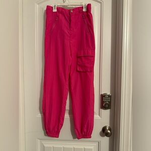 Cool No Comment girls size 14 hot pink parachute style jogger pants